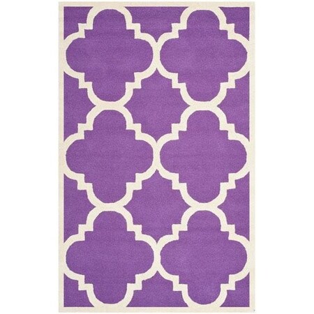 Safavieh Cambridge Hand Tufted Runner Rug, Purple - Ivory, 2 ft. 6 in. x 8 ft. CAM140K-28